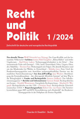 Soeben erschienen: Die aktuelle Ausgabe "Recht und Politik"
